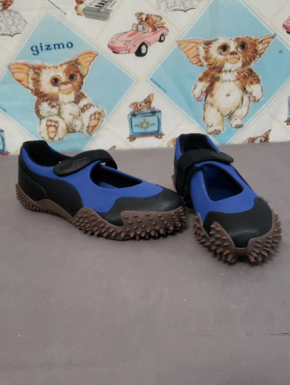 Puma Womens Mostro Fey Gorp 405406-01 Black Blue Hook & Loop Sneaker Shoes Sz 8